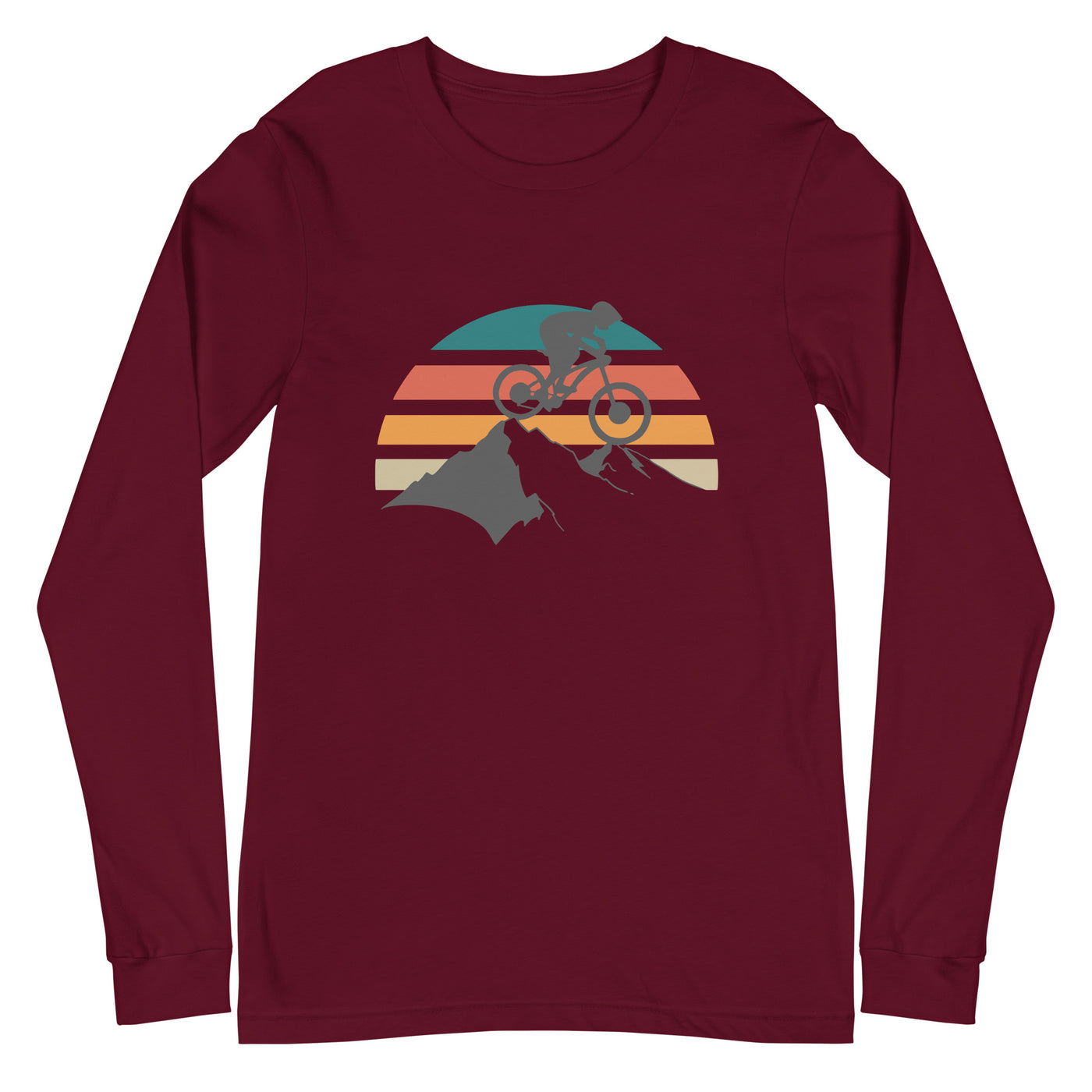 Mountainbike Vintage - Longsleeve (Unisex) mountainbike Maroon