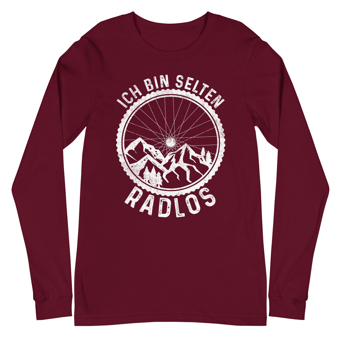 Ich bin selten radlos - Longsleeve (Unisex) fahrrad mountainbike Maroon