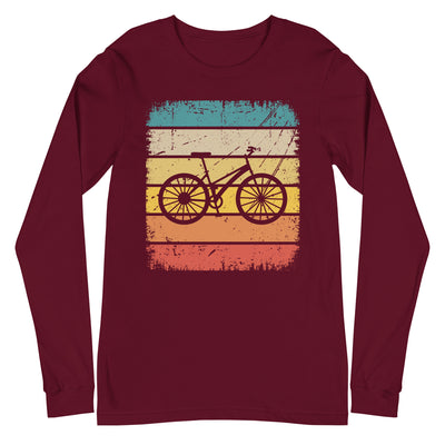 Vintage Square and Cycling - Longsleeve (Unisex) fahrrad Maroon