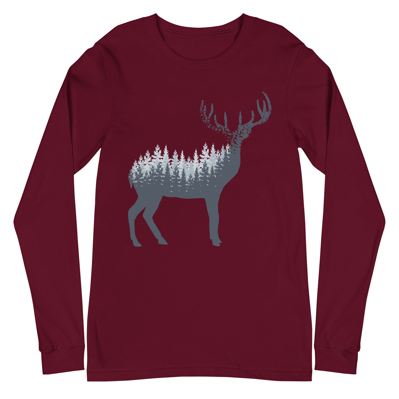 Hirsch Abstrakt - Longsleeve (Unisex) camping Maroon