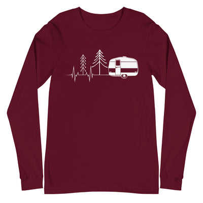 Herzschlag Wohnwagen - Longsleeve (Unisex) camping Maroon