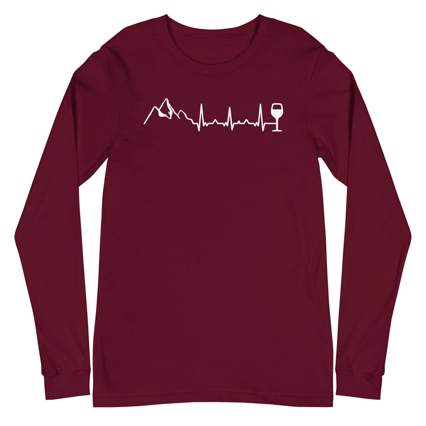 Heartbeat Wine and Mountain - Longsleeve (Unisex) berge Maroon