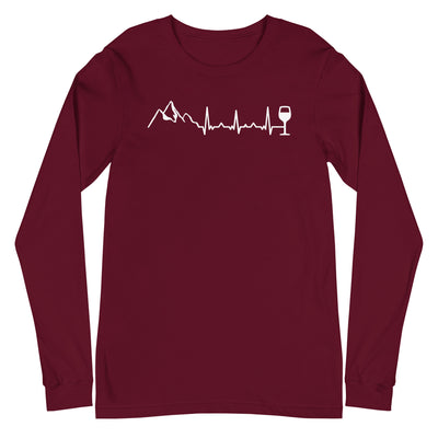 Heartbeat Wine and Mountain - Longsleeve (Unisex) berge Maroon