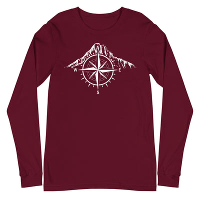 Compass - Mountain - Longsleeve (Unisex) berge Maroon