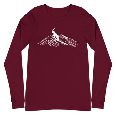 Alpensteinbock auf Berg - Longsleeve (Unisex) berge klettern wandern Maroon