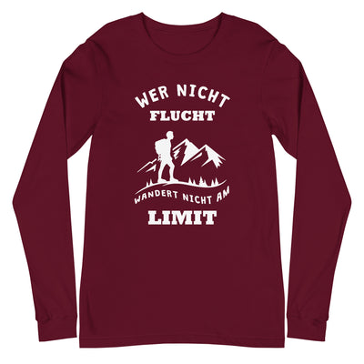 Wer nicht flucht wandert nicht am Limit - Longsleeve (Unisex) berge Maroon