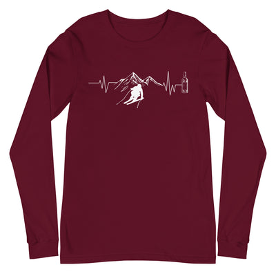 Herzschlag Berge, Wein und Ski - (S.K) - Longsleeve (Unisex) klettern Maroon