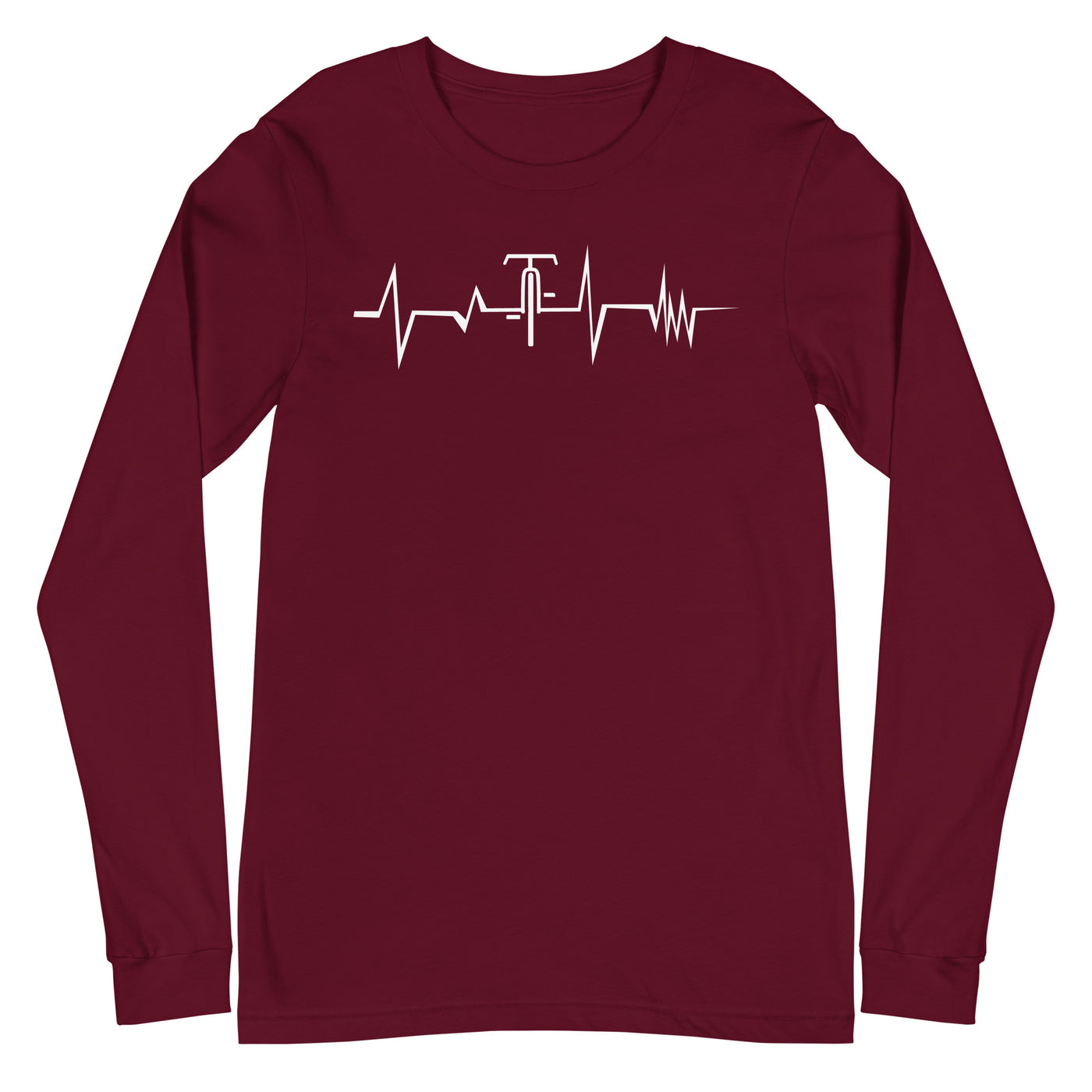 Heartbeat - Cycle - Longsleeve (Unisex) fahrrad Maroon