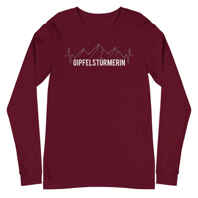 Gipfelstürmerin - Longsleeve (Unisex) berge klettern wandern Maroon