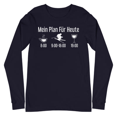 Mein Plan Für Heute - Longsleeve (Unisex) klettern ski xxx yyy zzz Navy