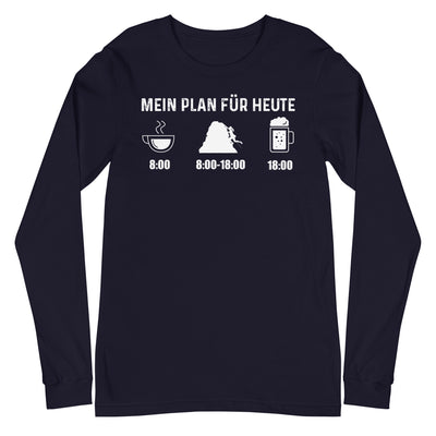 Mein Plan Für Heute 1 - Longsleeve (Unisex) klettern xxx yyy zzz Navy