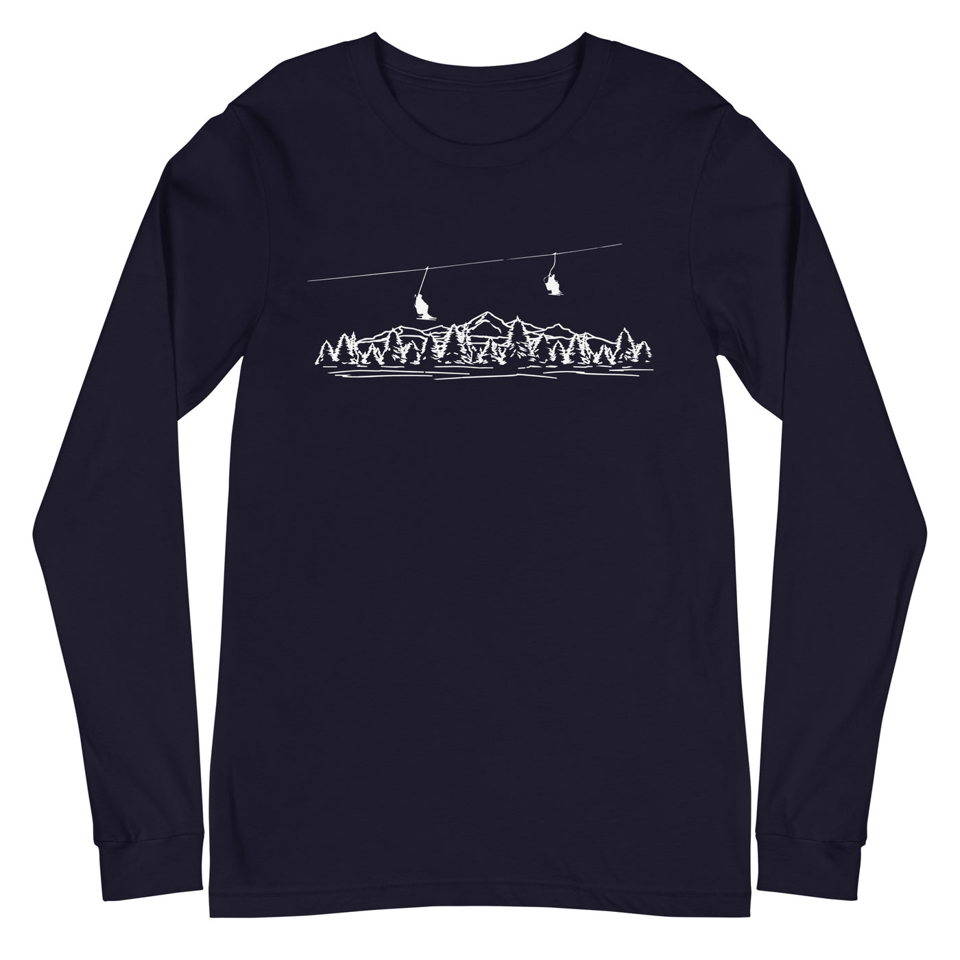 Berge - Skifahren - (21) - Longsleeve (Unisex) klettern ski xxx yyy zzz Navy