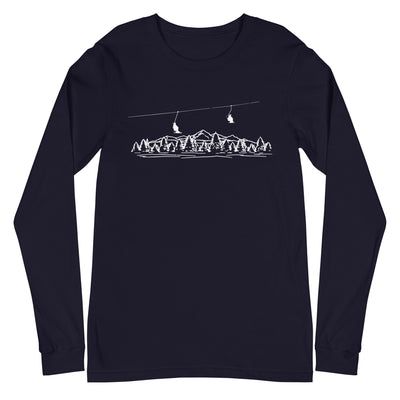 Berge - Skifahren - (21) - Longsleeve (Unisex) klettern ski xxx yyy zzz Navy