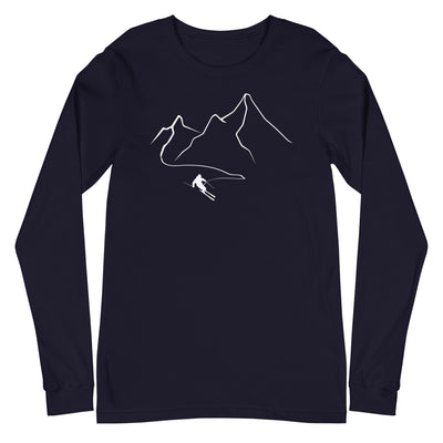 Berge - Skifahren - (32) - Longsleeve (Unisex) klettern ski xxx yyy zzz Navy