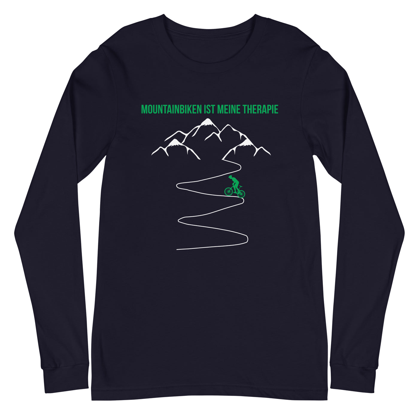 Mountainbiken ist meine Therapie - (M) - Longsleeve (Unisex) xxx yyy zzz Navy