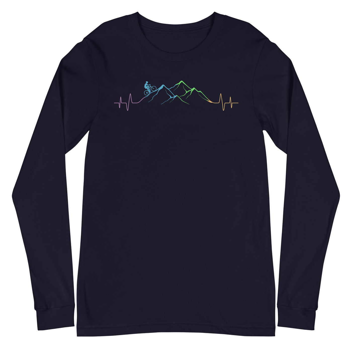 Mountainbiker auf Berg - (M) - Longsleeve (Unisex) xxx yyy zzz Navy