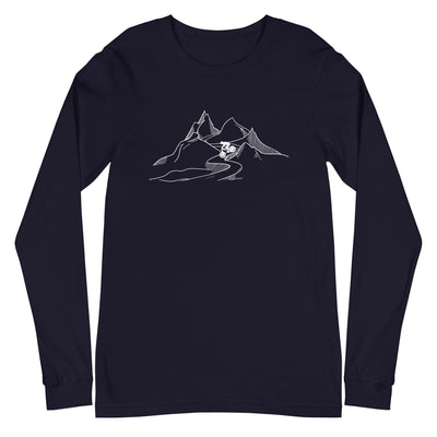 Mountainbiker fährt Downhill - (M) - Longsleeve (Unisex) xxx yyy zzz Navy