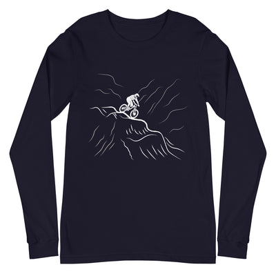 Mountainbiker fährt Downhill 2 - (M) - Longsleeve (Unisex) xxx yyy zzz Navy