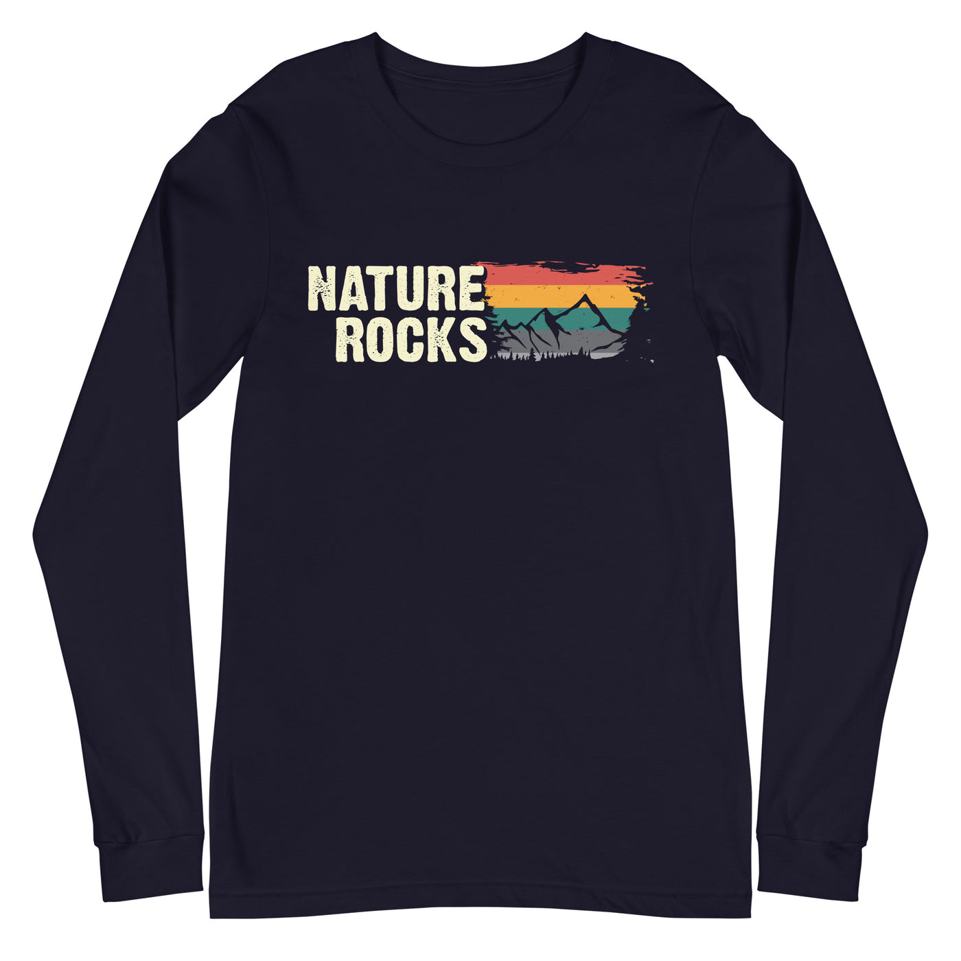 Nature Felsens - Longsleeve (Unisex) berge camping wandern xxx yyy zzz Navy