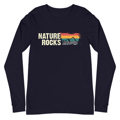 Nature Felsens - Longsleeve (Unisex) berge camping wandern xxx yyy zzz Navy