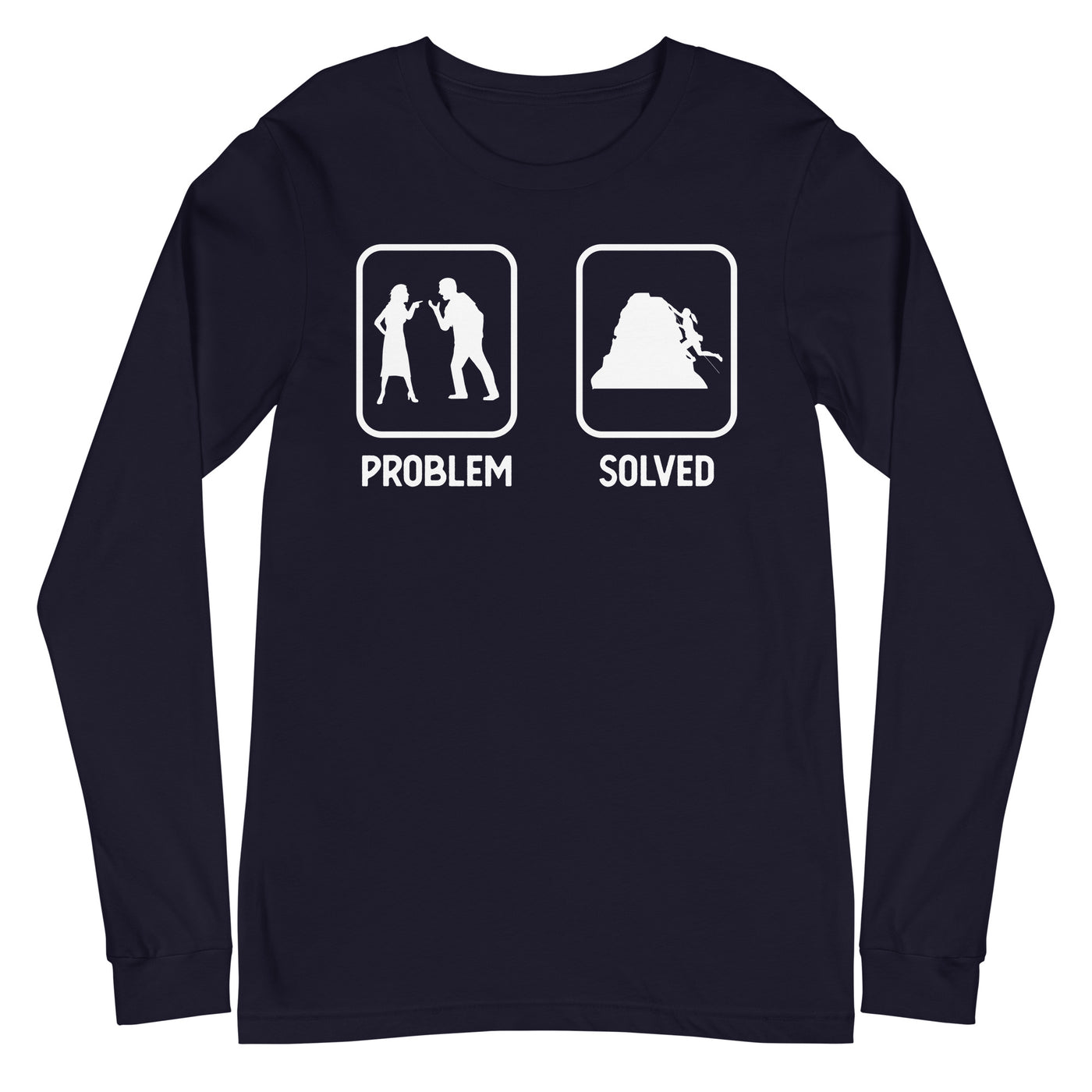 Problem Solved - Frau Klettern - Longsleeve (Unisex) klettern xxx yyy zzz Navy