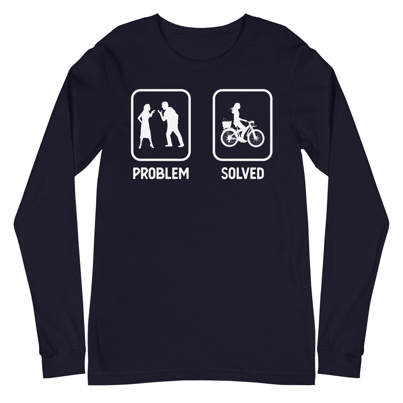 Problem Solved - Frau Radfahren - Longsleeve (Unisex) fahrrad xxx yyy zzz Navy