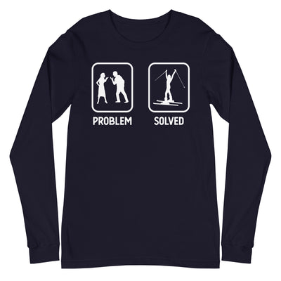 Problem Solved - Frau Skifahren - Longsleeve (Unisex) ski xxx yyy zzz Navy