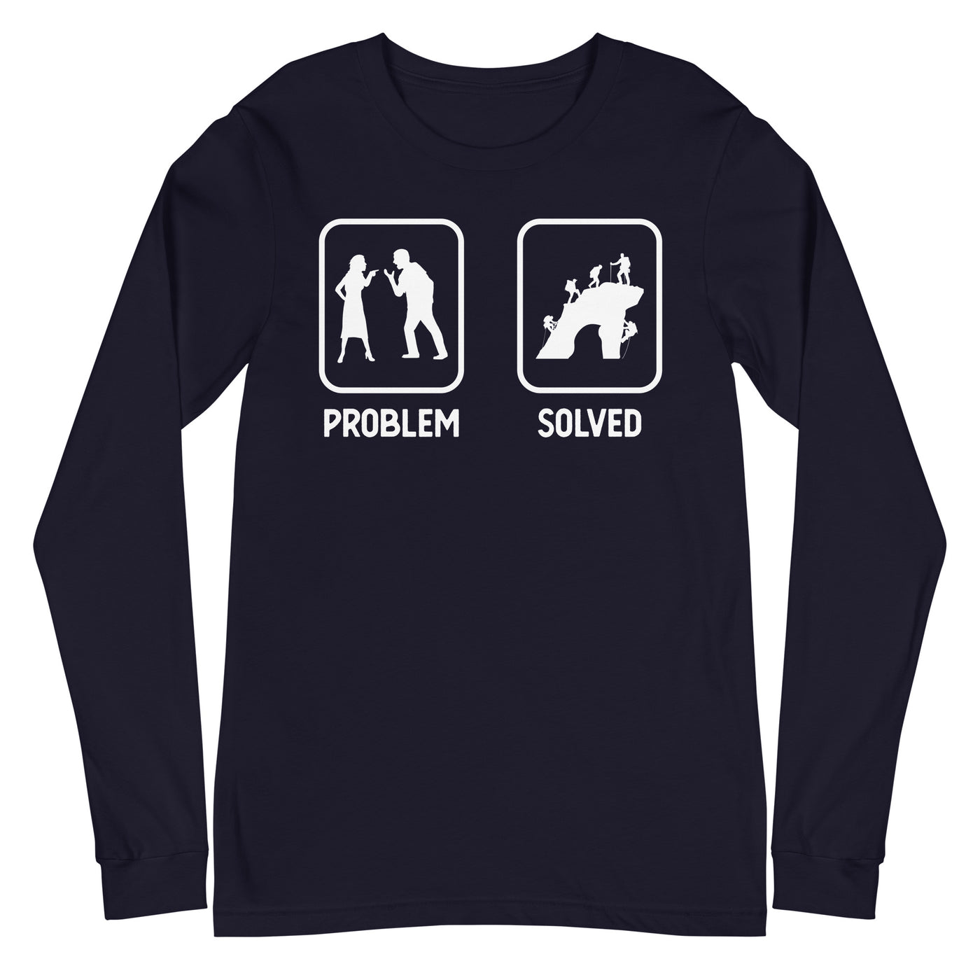 Problem Solved - Mann Klettern - Longsleeve (Unisex) klettern xxx yyy zzz Navy