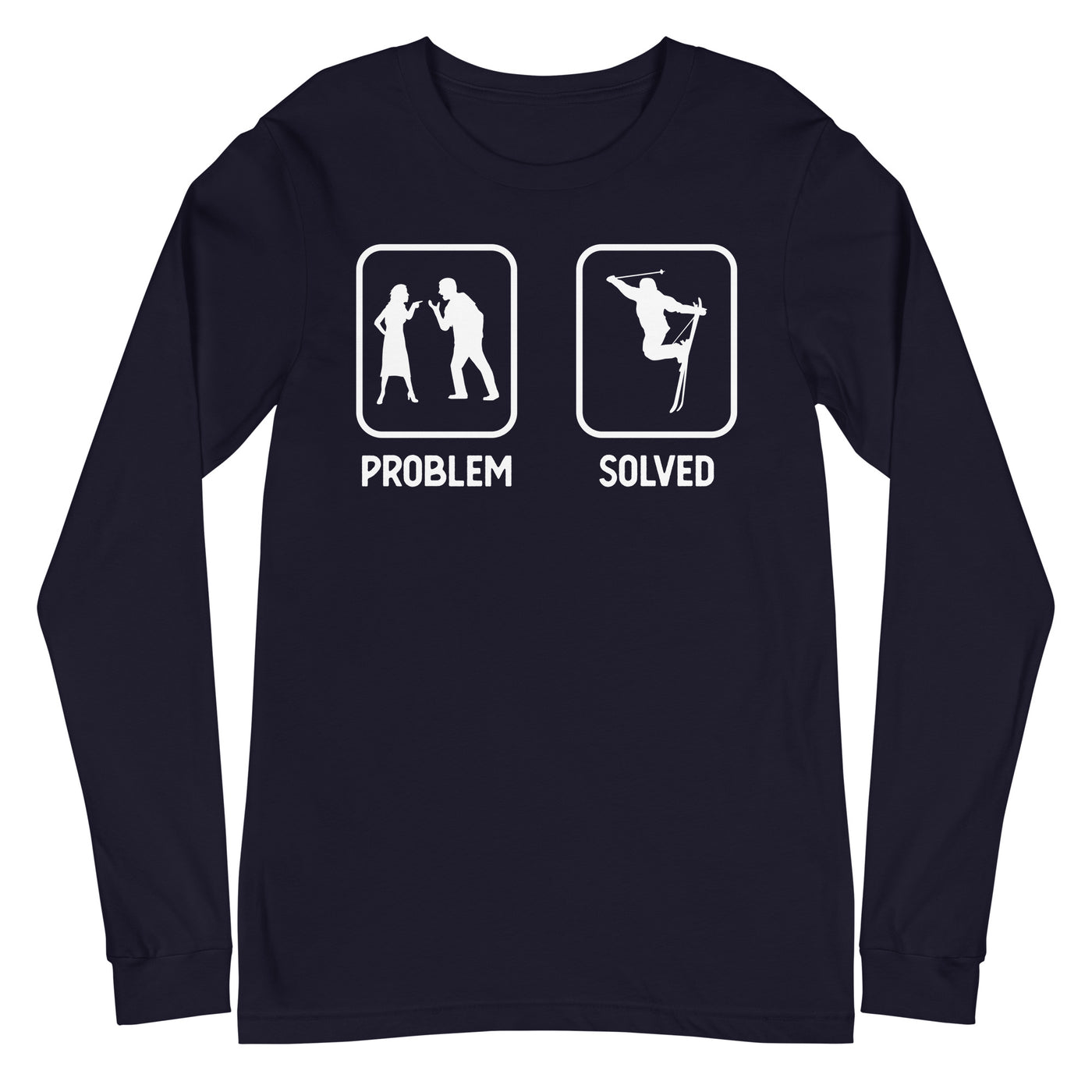 Problem Solved - Mann Skifahren - Longsleeve (Unisex) klettern ski xxx yyy zzz Navy