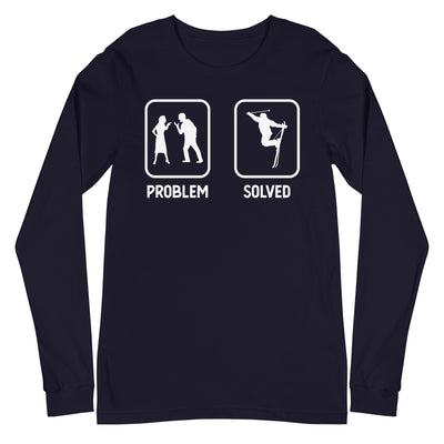 Problem Solved - Mann Skifahren - Longsleeve (Unisex) klettern ski xxx yyy zzz Navy