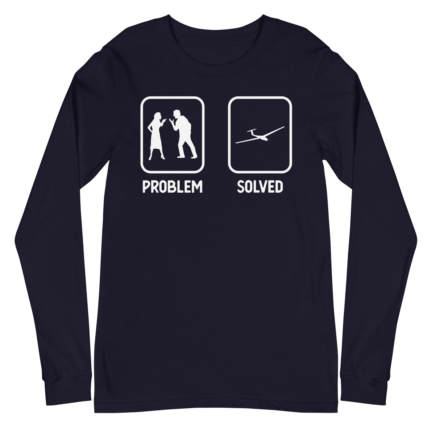 Problem Solved - Segelflugzeug - Longsleeve (Unisex) berge xxx yyy zzz Navy