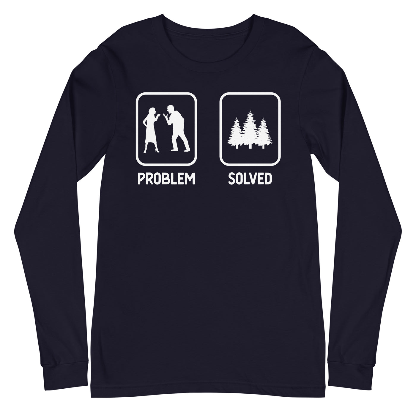 Problem Solved - Bäume - Longsleeve (Unisex) camping xxx yyy zzz Navy