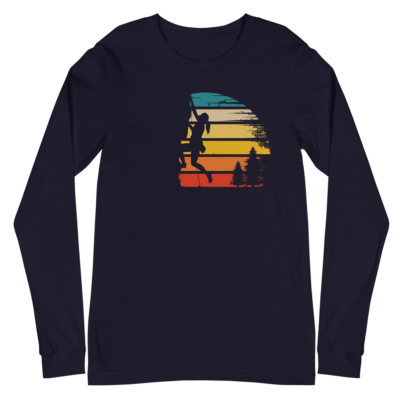 Retro Sonne und Klettern - Longsleeve (Unisex) klettern xxx yyy zzz Navy