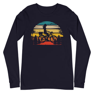 Retro Sonne und Radfahren - Longsleeve (Unisex) fahrrad xxx yyy zzz Navy