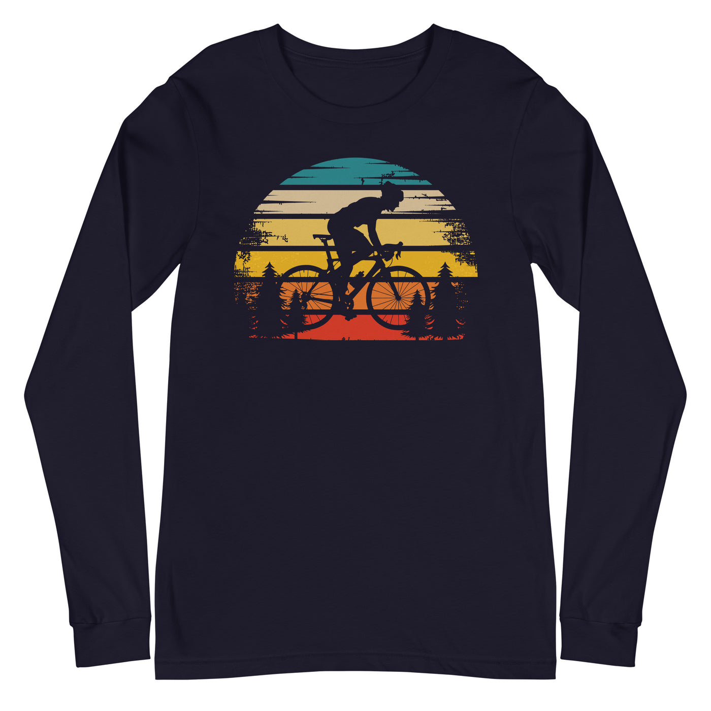 Retro Sonne und Radfahren - Longsleeve (Unisex) fahrrad xxx yyy zzz Navy