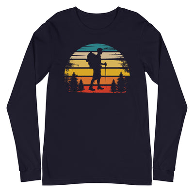 Retro Sonne und Wandern - Longsleeve (Unisex) wandern xxx yyy zzz Navy