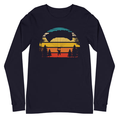 Retro Sonne und Paragleiten - Longsleeve (Unisex) berge xxx yyy zzz Navy