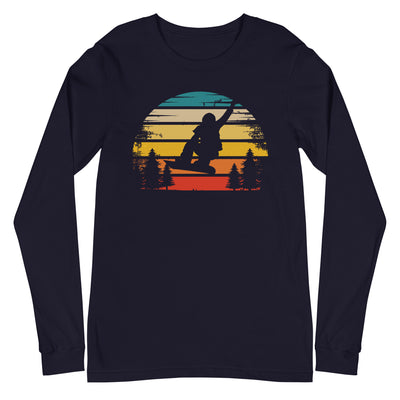 Retro Sonne und Snowboarding - Longsleeve (Unisex) snowboarden xxx yyy zzz Navy