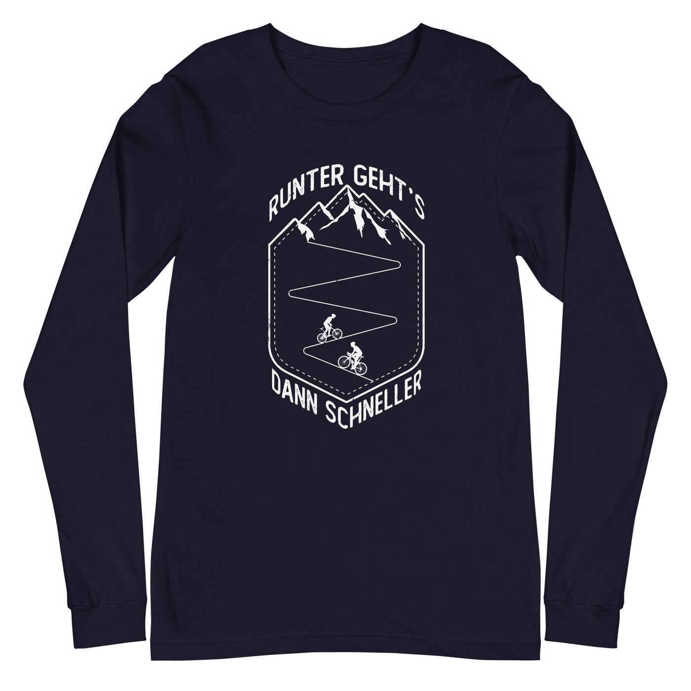 Runter gehts dann schneller - Longsleeve (Unisex) fahrrad xxx yyy zzz Navy