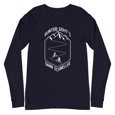 Runter gehts dann schneller - Longsleeve (Unisex) fahrrad xxx yyy zzz Navy