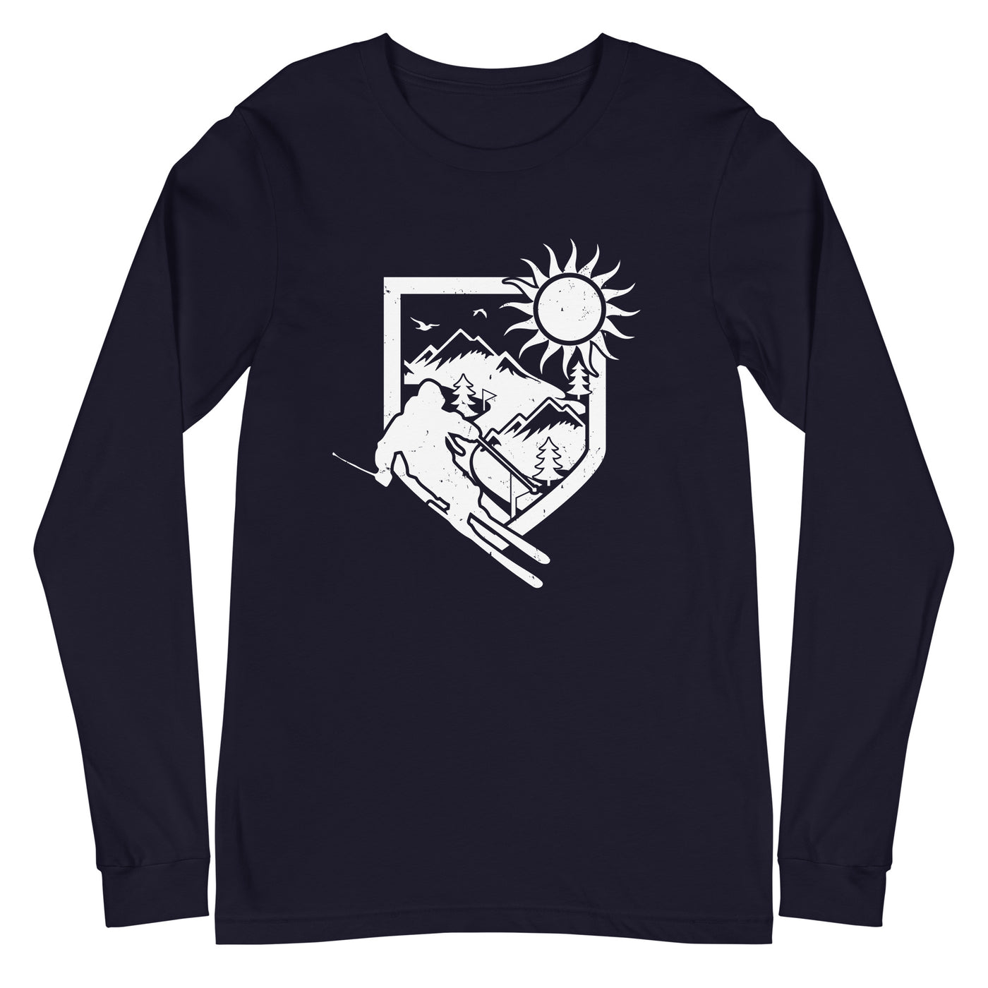 Ski und Brusttasche - Longsleeve (Unisex) klettern ski xxx yyy zzz Navy