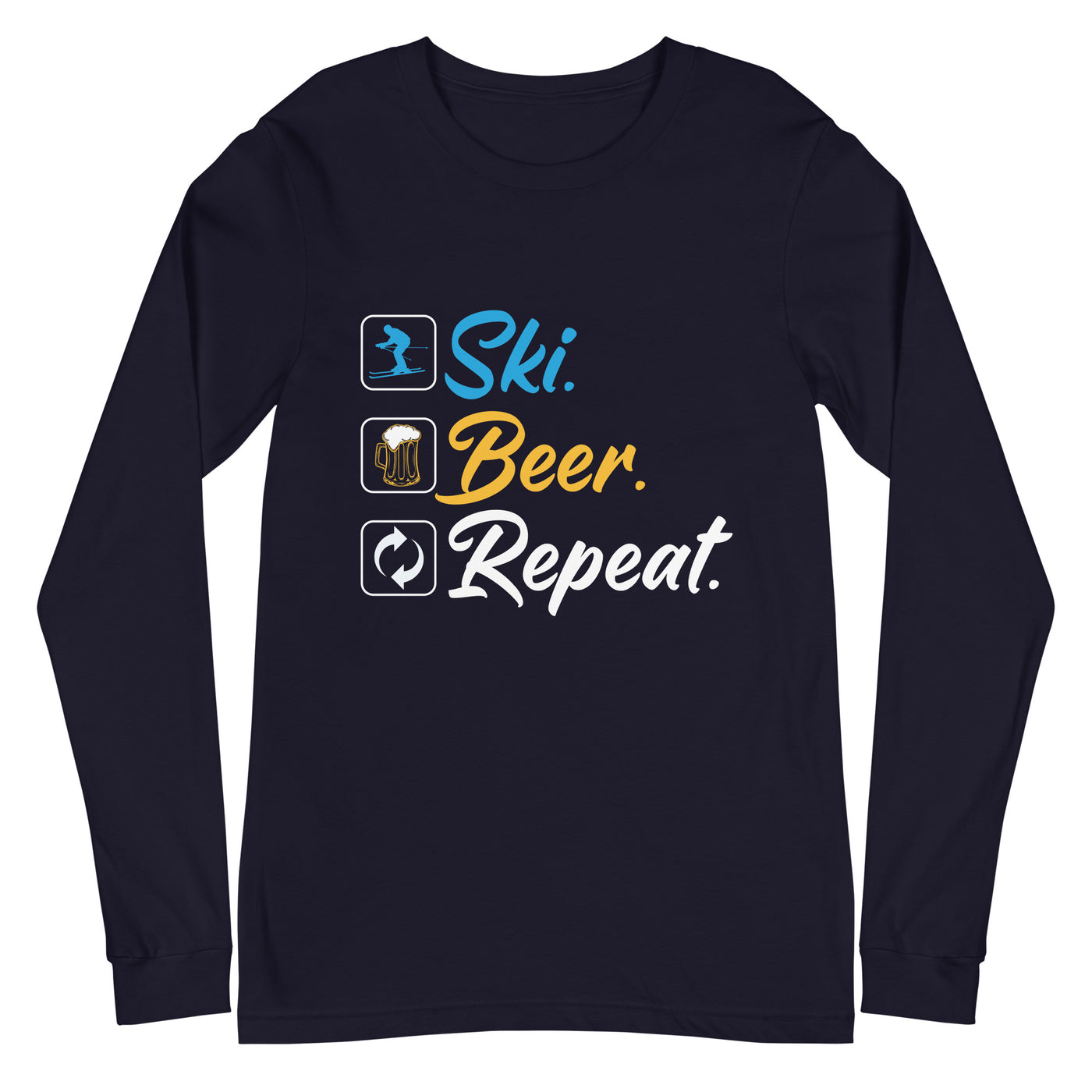 Ski. Bär. Repeat. - (S.K) - Longsleeve (Unisex) klettern xxx yyy zzz Navy