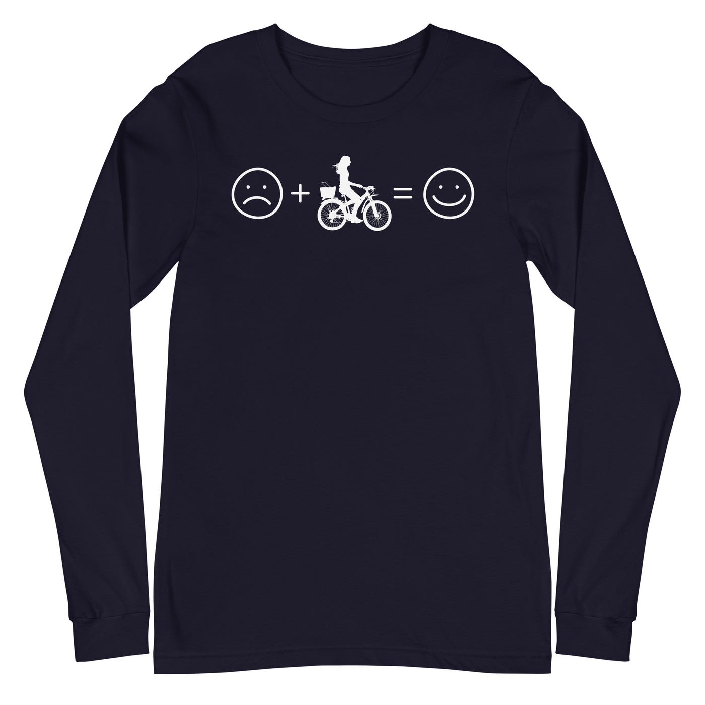 Lächelndes Gesicht und Radfahren - Longsleeve (Unisex) fahrrad xxx yyy zzz Navy