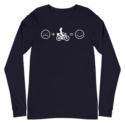 Lächelndes Gesicht und Radfahren - Longsleeve (Unisex) fahrrad xxx yyy zzz Navy