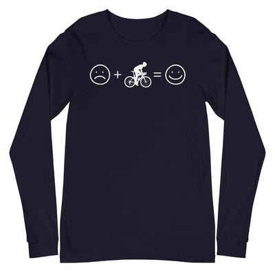 Lächelndes Gesicht und Radfahren - Longsleeve (Unisex) fahrrad xxx yyy zzz Navy