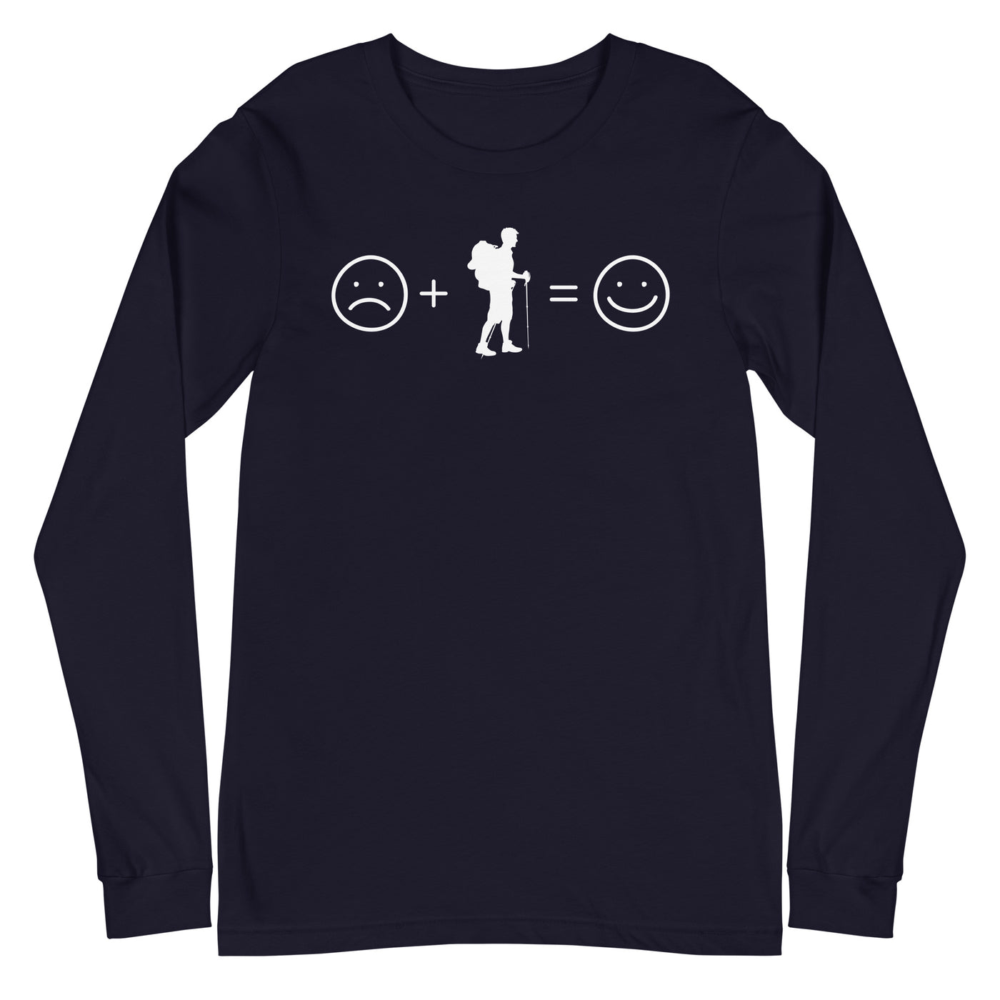 Lächelndes Gesicht und Wandern - Longsleeve (Unisex) wandern xxx yyy zzz Navy