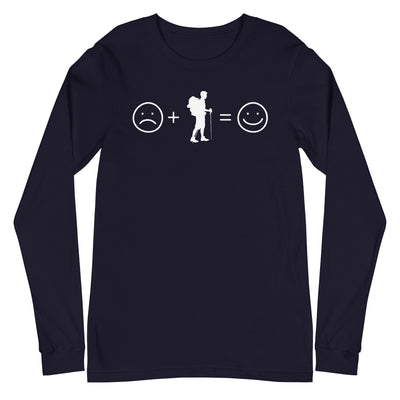 Lächelndes Gesicht und Wandern - Longsleeve (Unisex) wandern xxx yyy zzz Navy