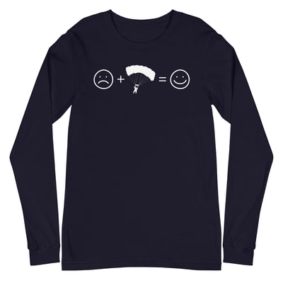 Lächelndes Gesicht und Paragleiten - Longsleeve (Unisex) berge xxx yyy zzz Navy