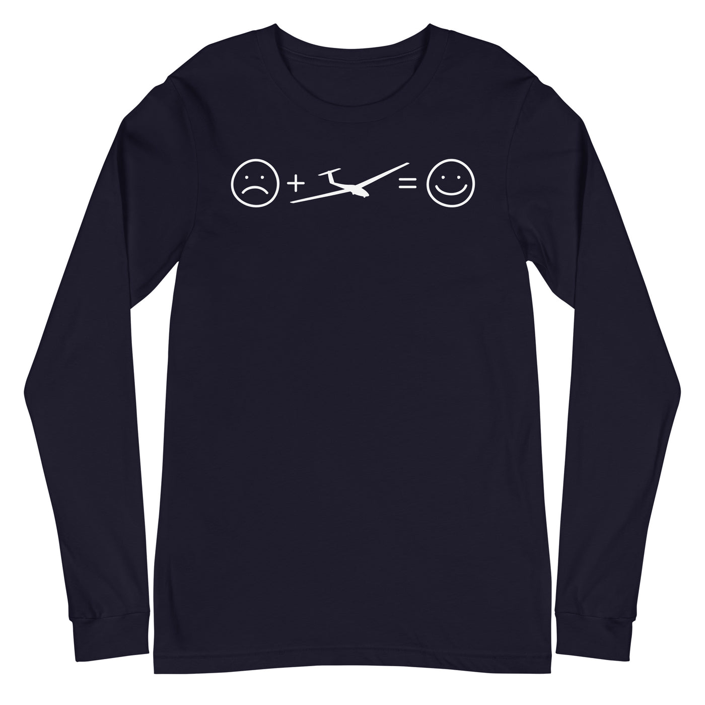 Lächelndes Gesicht und Segelflugzeug - Longsleeve (Unisex) berge xxx yyy zzz Navy