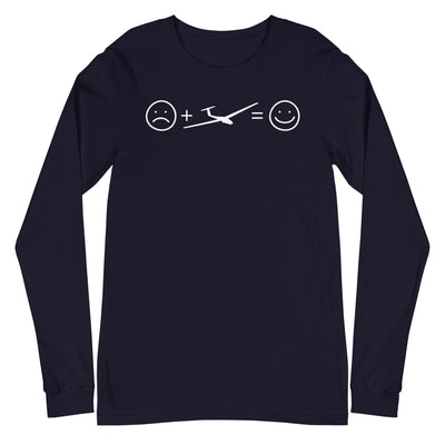 Lächelndes Gesicht und Segelflugzeug - Longsleeve (Unisex) berge xxx yyy zzz Navy